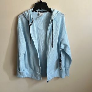 DKNY Sport Blue Mesh Hooded Jacket